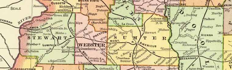1897 Rand Mcnally map of Georgia
